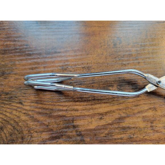 Vintage Red Plastic Handle 10" Stainless Steel Tongs - Picture 3 of 8